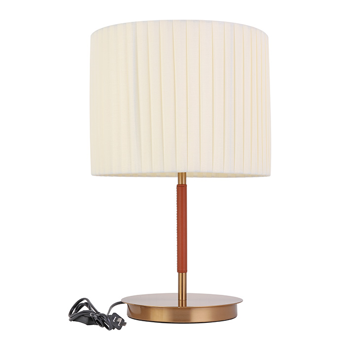 Nordic Simple Style Table Lamp ligneus Base apud Repono Cloth Lucerna