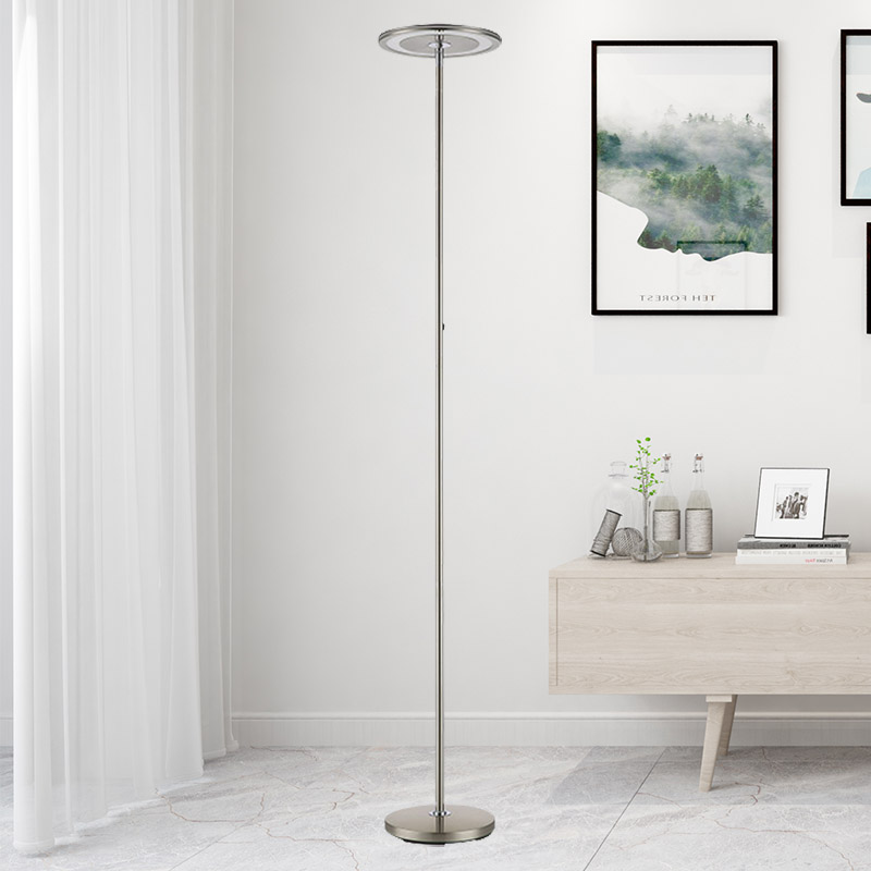 Satin Nickel Single Pole Solum Lamp